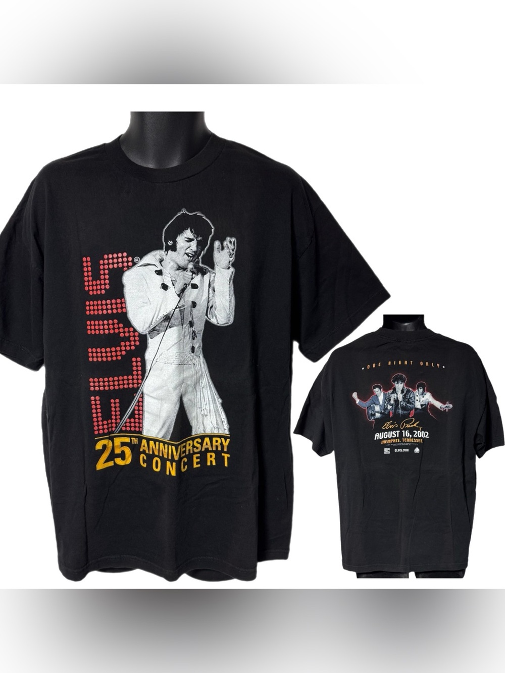 Vtg Elvis Presley 2002 One Night 25th Anniversary Concert T-Shirt XL Graceland
